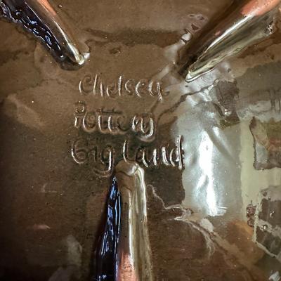 Sale Photo Thumbnail #744: Pottery Floral Dish by Chelsea Pottery England
Approx. 9" square, no chips