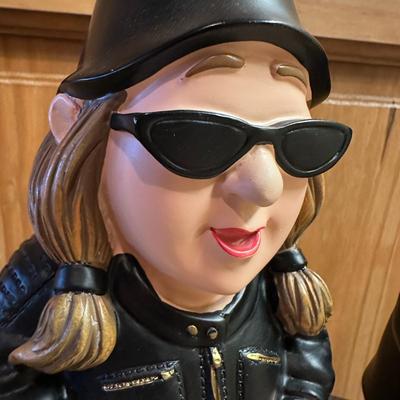 Sale Photo Thumbnail #752: Pair of Harley Davidson Gnome Figurines 11" tall