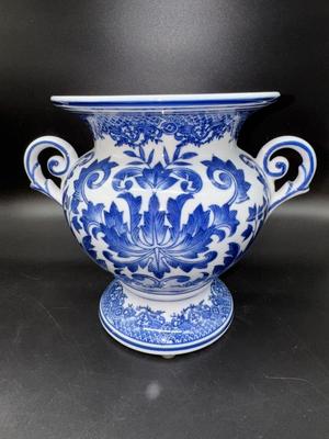 Blue and White Vase 8”
