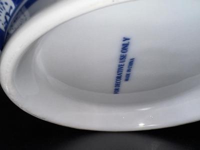 Large 12” Blue and White Bowl Filled with Porcelain Balls