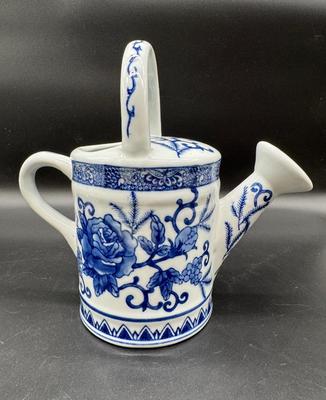 Blue & White Porcelain 9.5” Watering Can