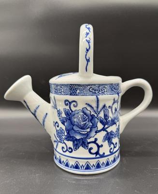 Blue & White Porcelain 9.5” Watering Can
