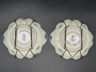 Pair of Delft Decorative Saucers