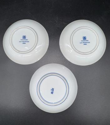 3 Blue & White Salad Plates Takahashi