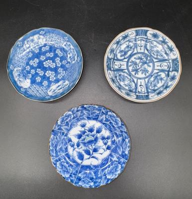 3 Blue & White Salad Plates Takahashi