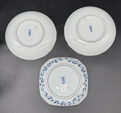 Blue & White Salad Plate Lot of 3