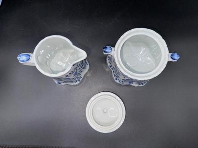 Andrea by Sadek Floral Creamer & Lidded Sugar Set