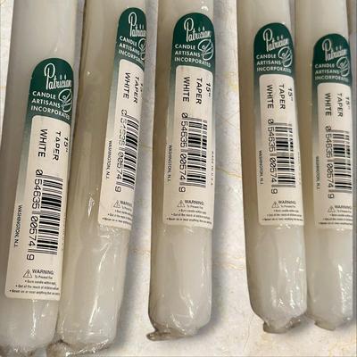 Sale Photo Thumbnail #861: Lot of 14 Unused New White Taper Candles by Patrician