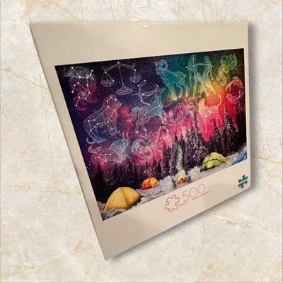 Sale Photo Thumbnail #891: Box of Puzzles, 1 Sealed
Moon Cabin Retreat is sealed and has 1000 wood pieces.