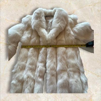 Sale Photo Thumbnail #37: White Jacket Length Mink Coat Bill Blass/SCF Furs
Elizabeth B. Messick Embroidered in Lining
33" Long
Size ?