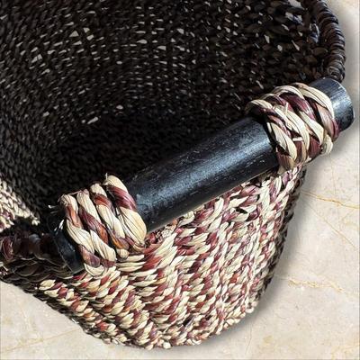 Sale Photo Thumbnail #922: 2 Woven Baskets with Handles