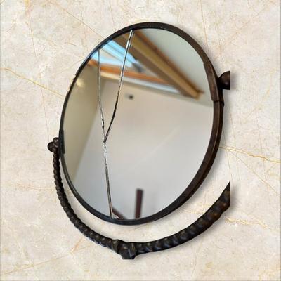 Sale Photo Thumbnail #933: Heavy Metal Bear Vanity Mirror (back of mirror is cracked)