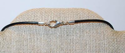 Beautiful Oval ORANGE CABOCHON PENDANT (1¾" x 1¼") NECKLACE With Black ROPE Chain & Lobster Clasp 18" L