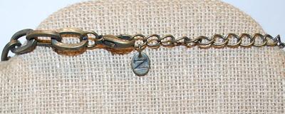 "Chain of Chains" Dark Brass Style Ring PENDANT (4") on a Necklace Chain 28" L