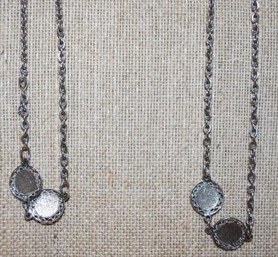 Long 50" Wrap-Around Necklace with Silver Tone Hammered Discs & Chain