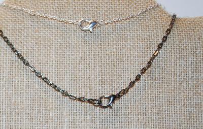 2 Pendants/Charms "Love" & "Heart in Hand" 1" on Necklace Chains 18" L