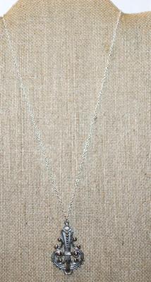 Silver Tone PENDANT (1¾" x 1") on a Silver Tone Necklace Chain 18" L