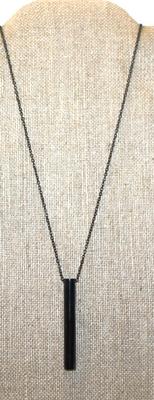 Black Necklace "Stress Whistle" PENDANT (2¼" L) on a Black Necklace Chain 24" L