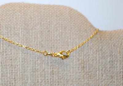 Small Swirled Brown PENDANT (¾" x ½") with Brown/Amber Center Stone on a Gold Tone Necklace Chain 18" L