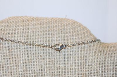 Faux White Pearl PENDANT (¾" x ¼") on a Figure 8 Setting and with a Silver Tone Necklace Chain 16" L