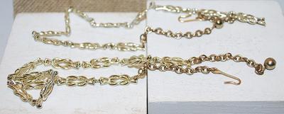 2 SQUARE KNOT Style Chains with Globe & Hook Ends - 14 Inch Each -- For Necklaces, Bracelets Etc.