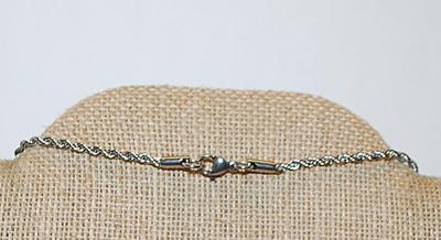 Large Rectangle Beveled Clear Stones CROSS 1½" x ¾" on a Heavy Twisted Style Silver Tone Necklace Chain 18" L