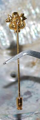 Vintage-Style SUNBURST Gemstone PIN (2¾" L) on a Brass-Style Setting