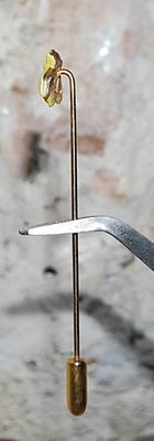 YELLOW Enamel BEE PIN (2¾" L) with Pin Guard on a Gold Tone Setting