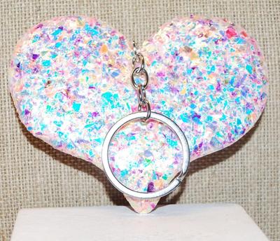 Colorful Pinks & Blues Soft Pillow Style Key Chain Holder (3¾" x 2¾")