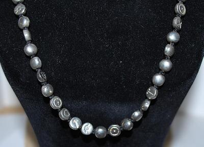 Half Globes NECKLACE with Imprinted Assorted Hearts, Stars, Letters, Arrows & Symbols with a Lobster Clasp 16" L