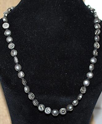 Half Globes NECKLACE with Imprinted Assorted Hearts, Stars, Letters, Arrows & Symbols with a Lobster Clasp 16" L