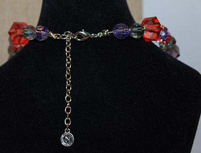 Multi-Color Acrylic NECKLACE with Tag " NAPIER EST. 1922" with a Lobster Clasp 16" L