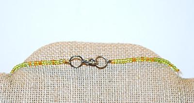 Assorted Acrylic Shapes & Colors NECKLACE with Large Bottom Green Stone and Lobster Clasp 30" L