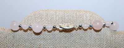 PINK GLOBES NECKLACE with Silver Tone Accents and a Decorative Oval Snap Clasp 24" L