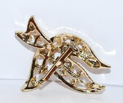 Vintage "DOVE" PENDANT/BROOCH COMBO (2" x 1¾") 1970'S - Marked "GERRY'S" with Orange Painted...