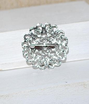 Round "LOTS OF LOOPS" Silver Tone BROOCH (1⅛" Diam.)