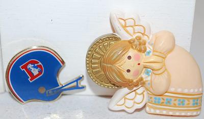 KID's Set of 4 BROOCHES (2" to 1") with Angel, Bear, Helmet & a "BOO"