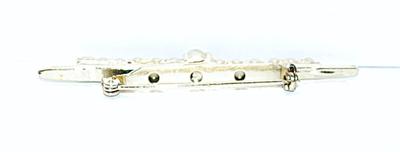 Classic 13 Faux Pearls BAR BROOCH (2½" x ¼") on a Gold Tone Setting