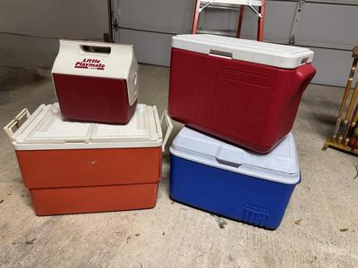 Lot of 4 Ice Chests