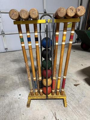 Vintage Wooden Croquet Set