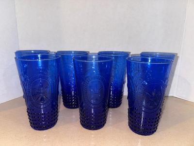 Set 7 Cobalt Blue Drinking Glasses