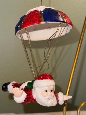 Vintage Flying Santa Ornament
