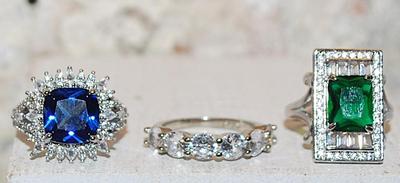 TRIPLE BONUS RINGS SET --3 Rings---Size 7 to 7¼ -- SEE DESCRIPTION