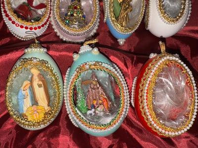 Lot of 7 Vintage Homemade Christmas Ornaments