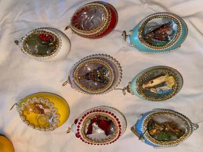 Lot of 7 Vintage Homemade Christmas Ornaments