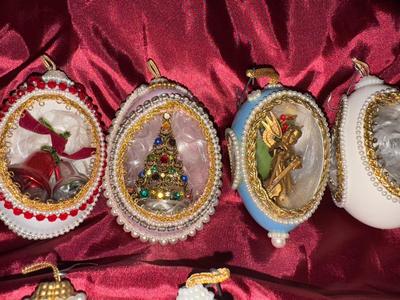 Lot of 7 Vintage Homemade Christmas Ornaments