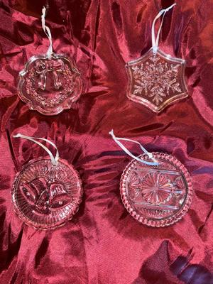Lot of 4 Glass Christmas Ornaments
