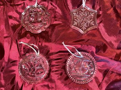 Lot of 4 Glass Christmas Ornaments