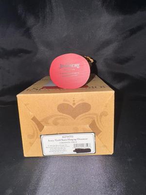 Jim Shore Ivory/Gold Santa Hanging Ornament