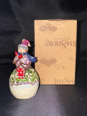 Jim Shore Snowman Birdhouse Cardinals Hanging Ornament